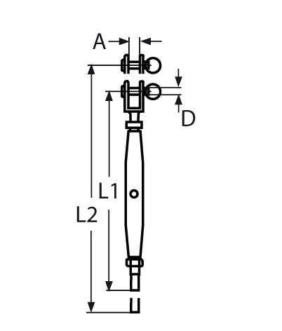 Wantenspanner Gabel-Terminal | V4A | M14 / 7 mm | VPE: 1