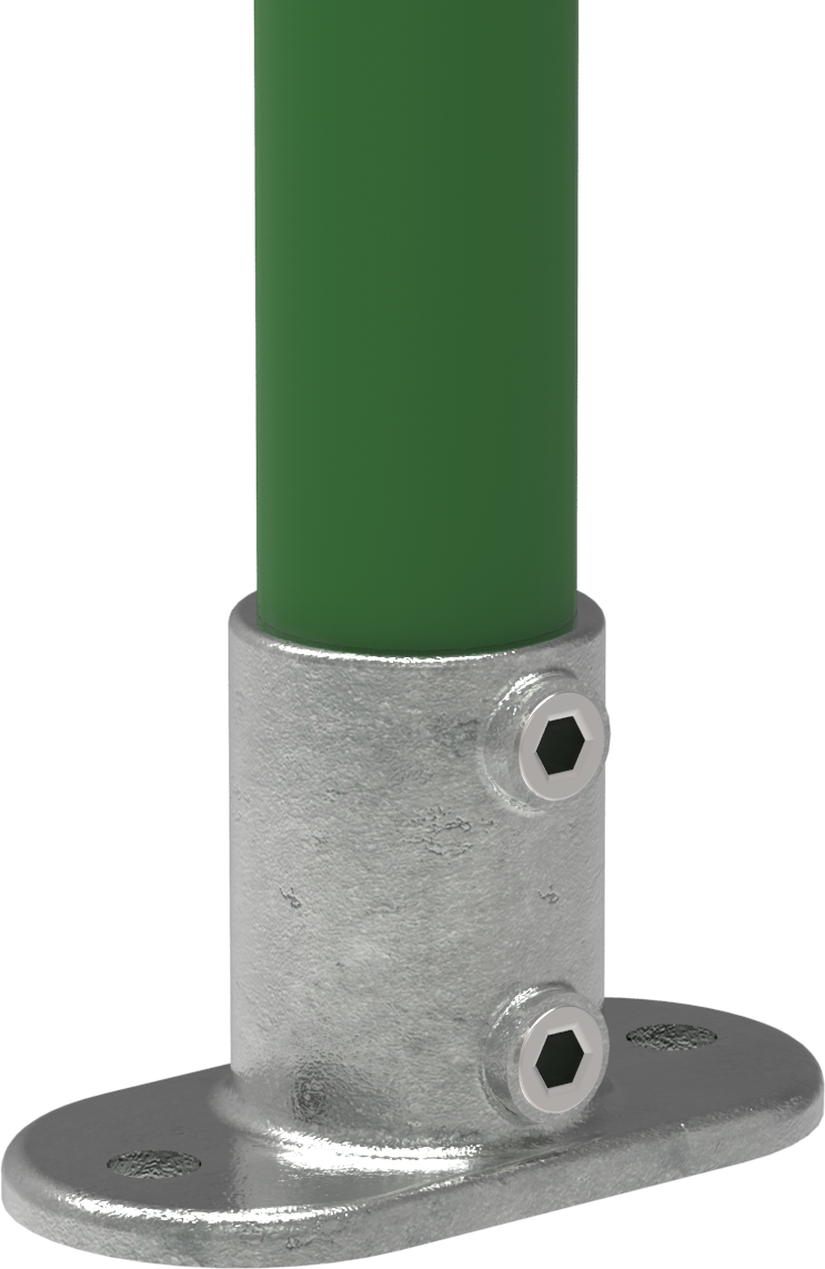 Rohrverbinder | Fußplatte oval | 132B34 | 33,7 mm | 1" | Feuerverzinkt u. Elektrogalvanisiert