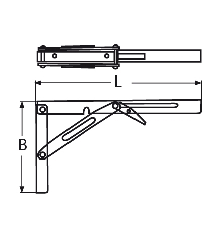 Tischplattenhalter | klappbar | Länge: 305 mm | V2A | VPE: 1