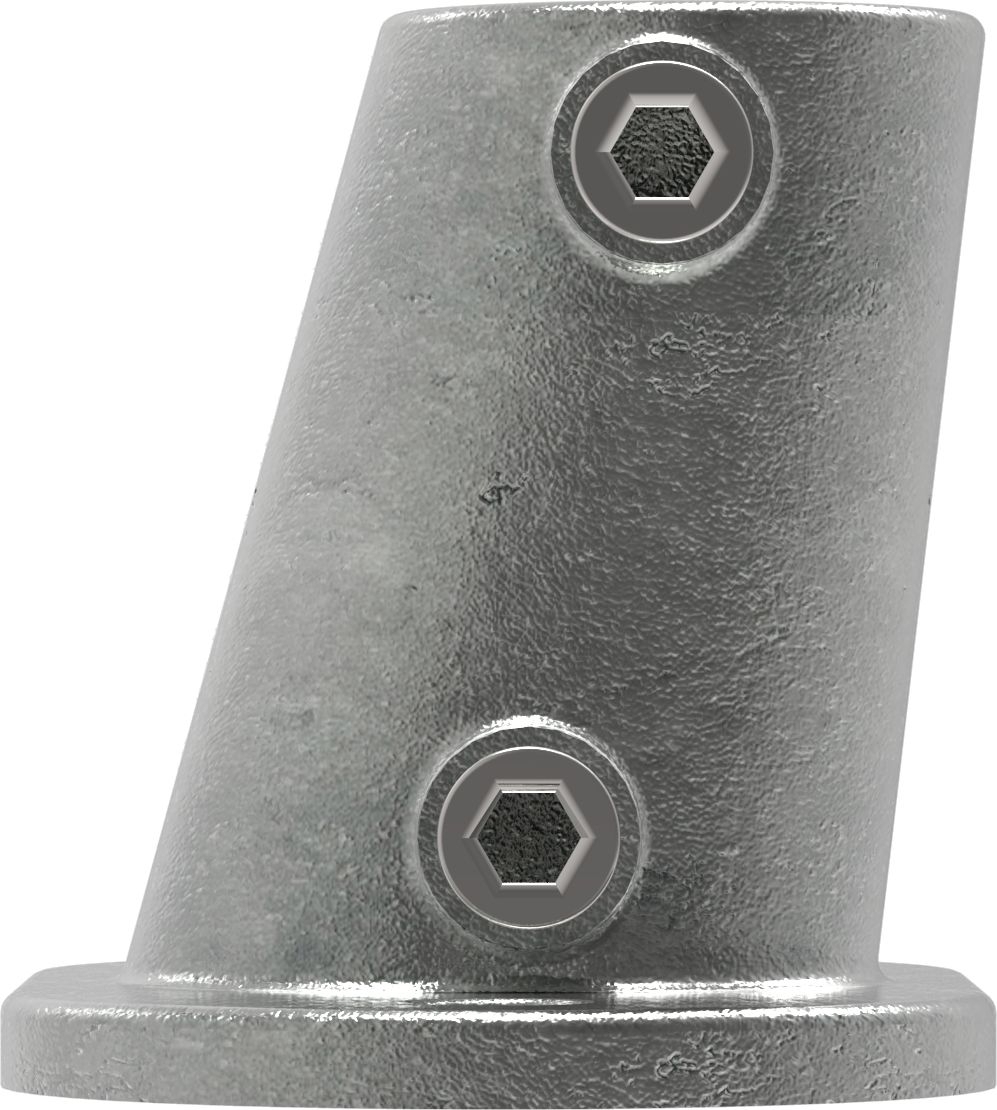 Rohrverbinder | Fußplatte oval 3-11° Neigung | 152B34 | 33,7 mm | 1" | Feuerverzinkt u. Elektrogalvanisiert
