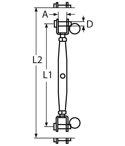 Wantenspanner Gabel-Gabel | V4A | M14 | VPE: 1