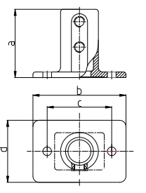 Rohrverbinder | Fußplatte rechteckig | 132KFC42 | 42,4 mm | 1 1/4" | Feuerverzinkt u. Elektrogalvanisiert