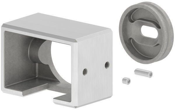 Wandbefestigung für Nutrohr 60x40mm, rechts, V4A