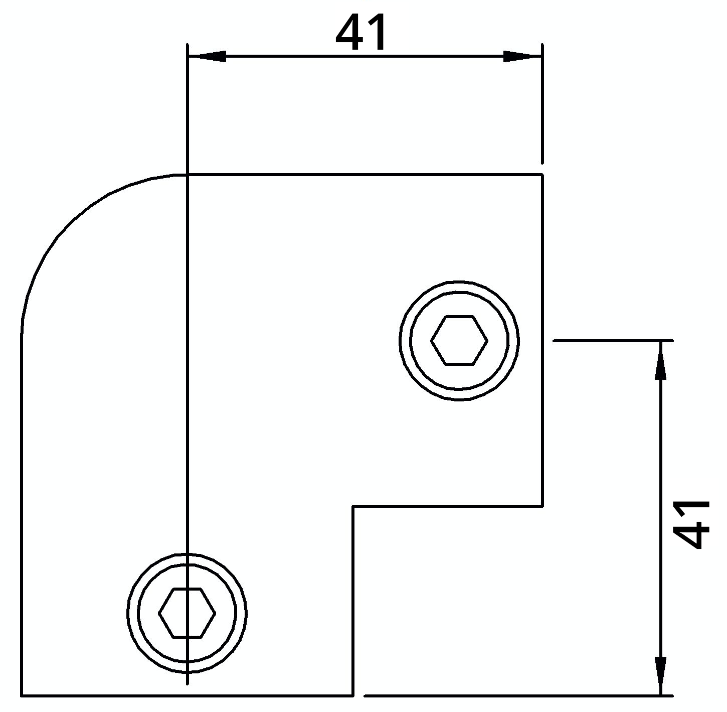 Rohrverbinder | Bogen 90° | 125A27 | 26,9 mm | 3/4" | Feuerverzinkt u. Elektrogalvanisiert