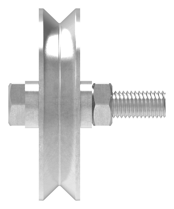 Schiebetorrolle | Ø 98 mm | V-Rille | Stahl S235JR, verzinkt