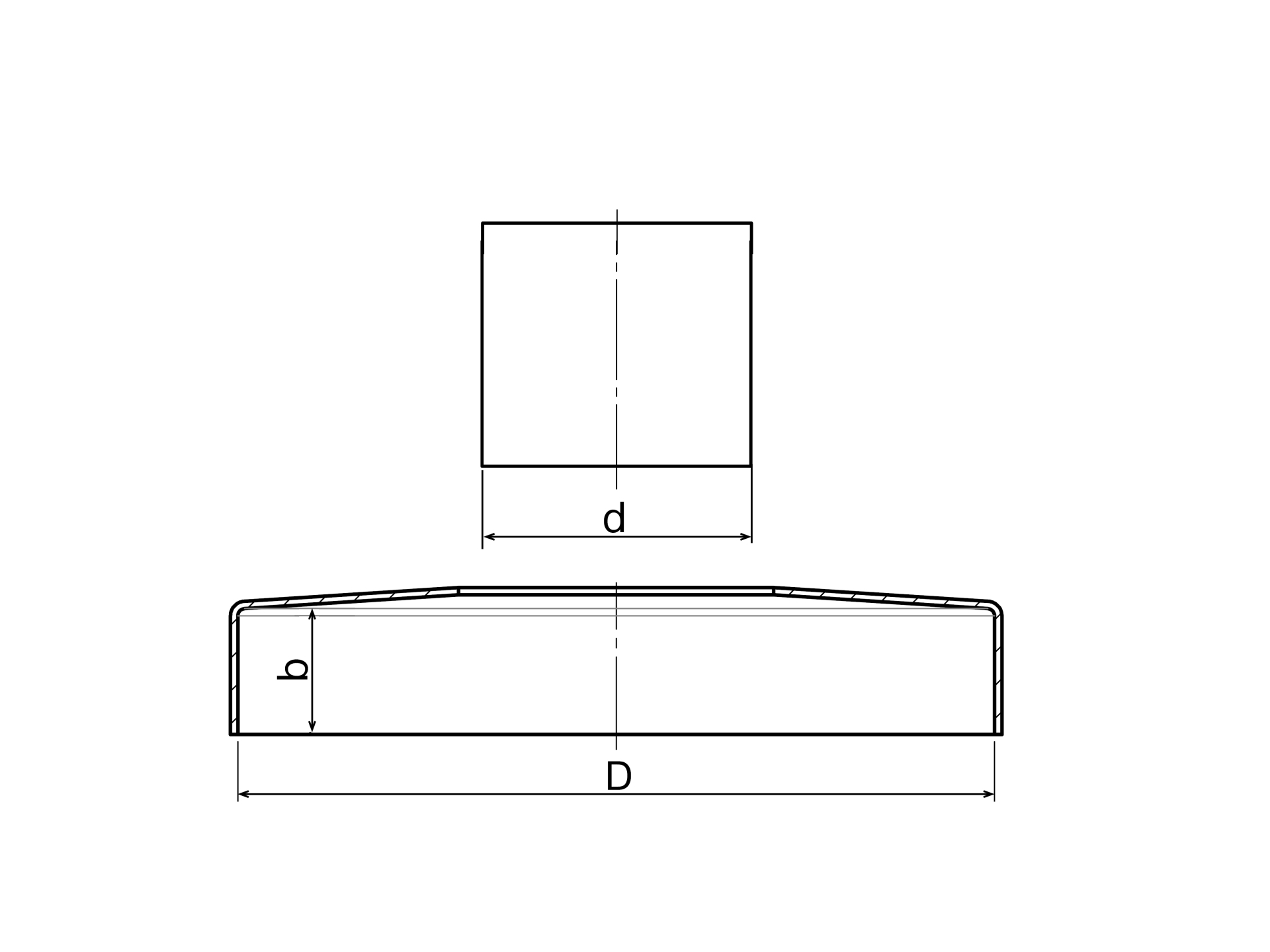 Abdeckrosette Ø 125x25 mm für Rundrohr: Ø 42,4 mm V2A