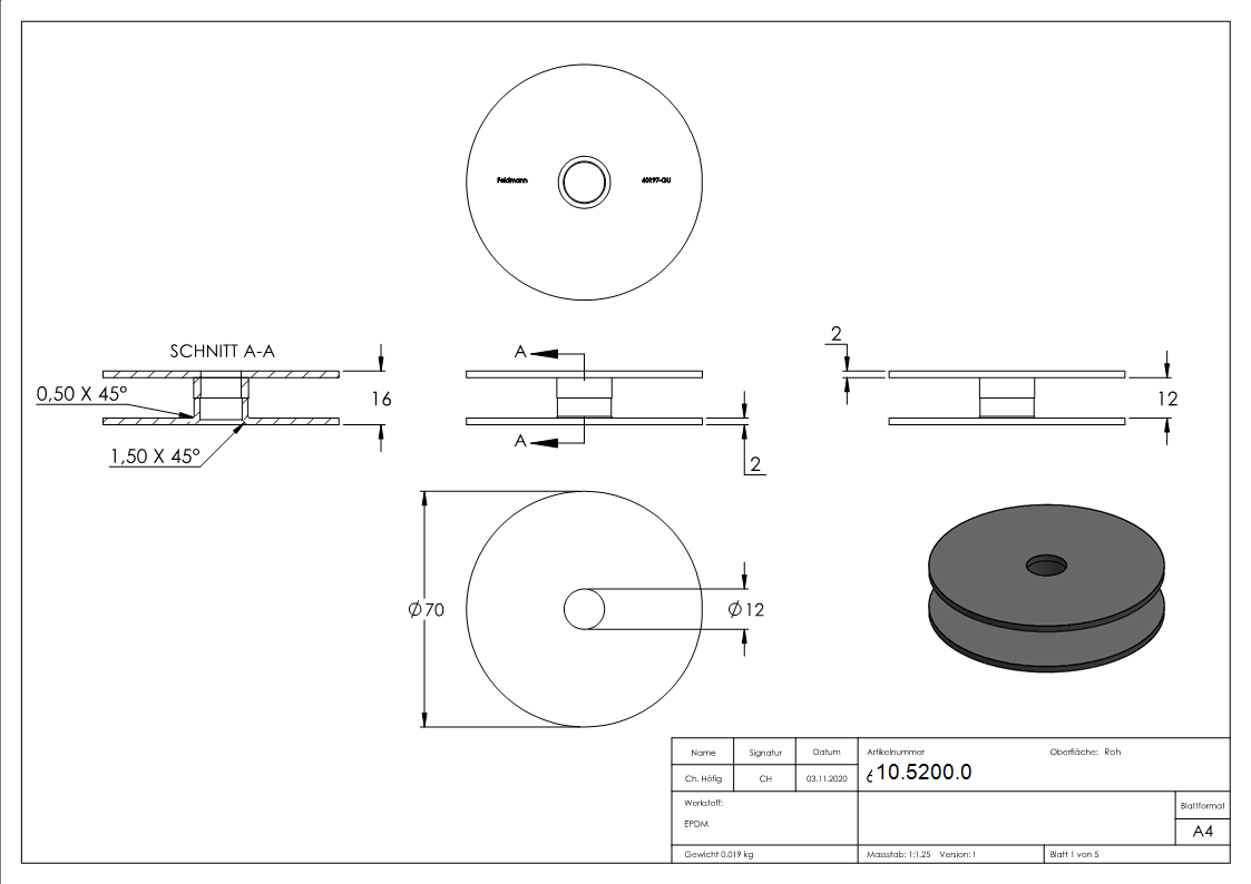 1 Paar Gummis | für Glas-Punkthalter Ø 72 mm