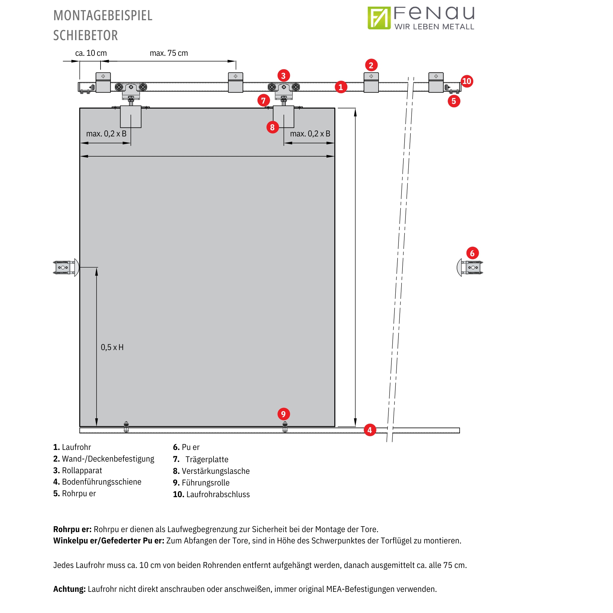 Schiebetorrolle lose, Rollen- Ø 105 mm MEA 10330447