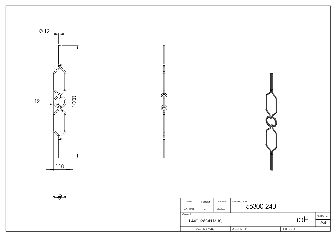 Designstab, V2A