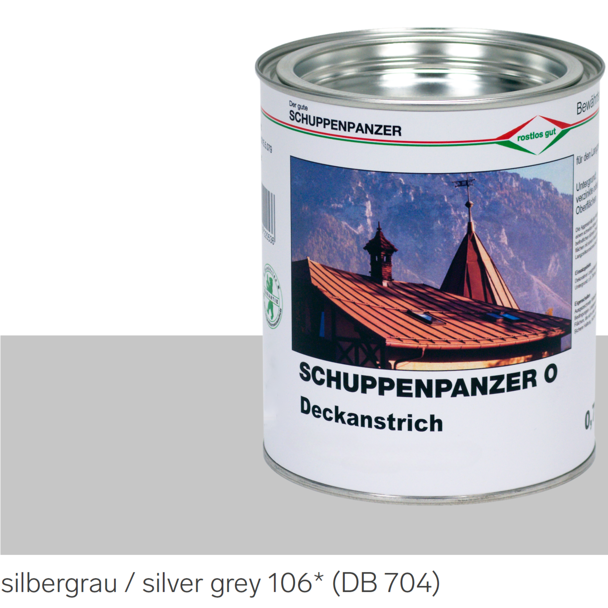 SCHUPPENPANZER-O 0707 silbergrau 750 ml für Dachflächen