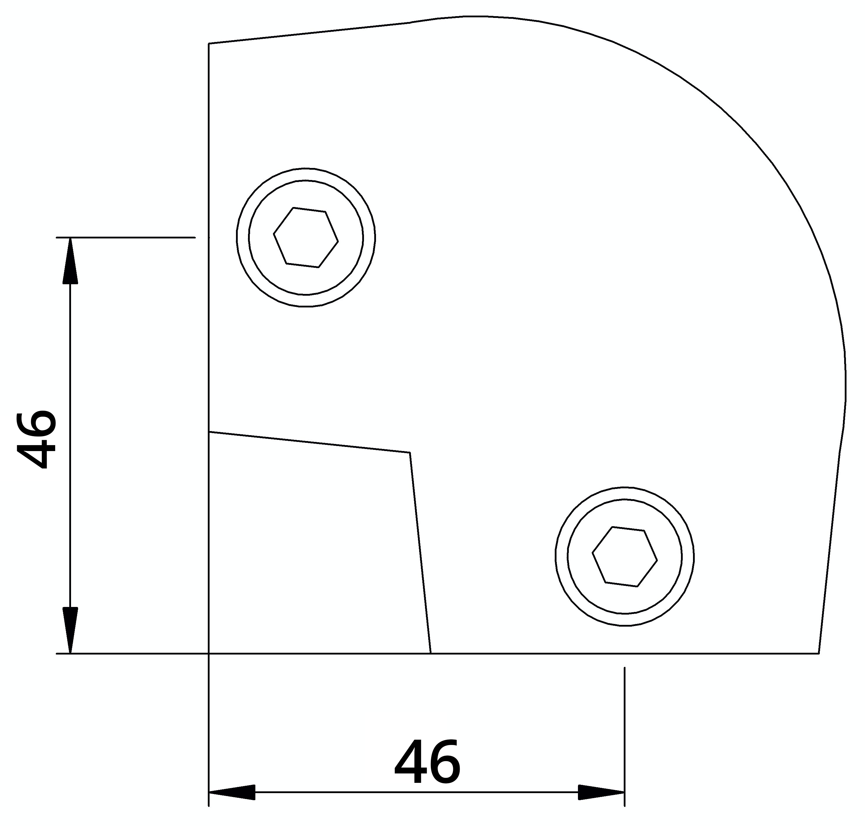Rohrverbinder | Bogen 90° verstellbar 0-11° | 154B34 | 33,7 mm | 1" | Feuerverzinkt u. Elektrogalvanisiert