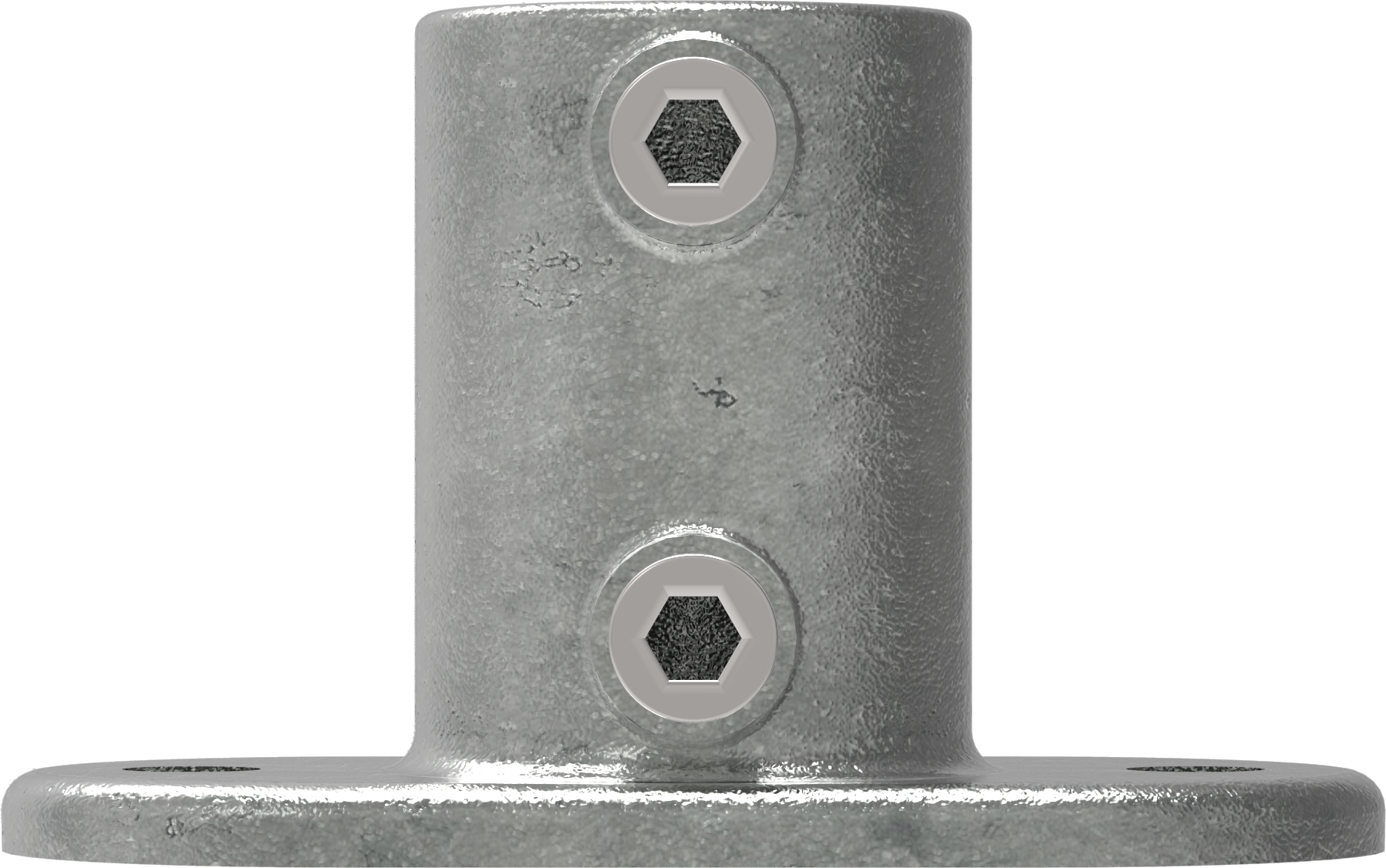 Rohrverbinder | Fußplatte oval | 132E60 | 60,3 mm | 2" | Feuerverzinkt u. Elektrogalvanisiert