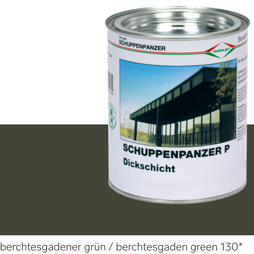 SCHUPPENPANZER-P Dickschicht 0612 berchtesgadenergrün 130 750 ml für Zäune und STAHL