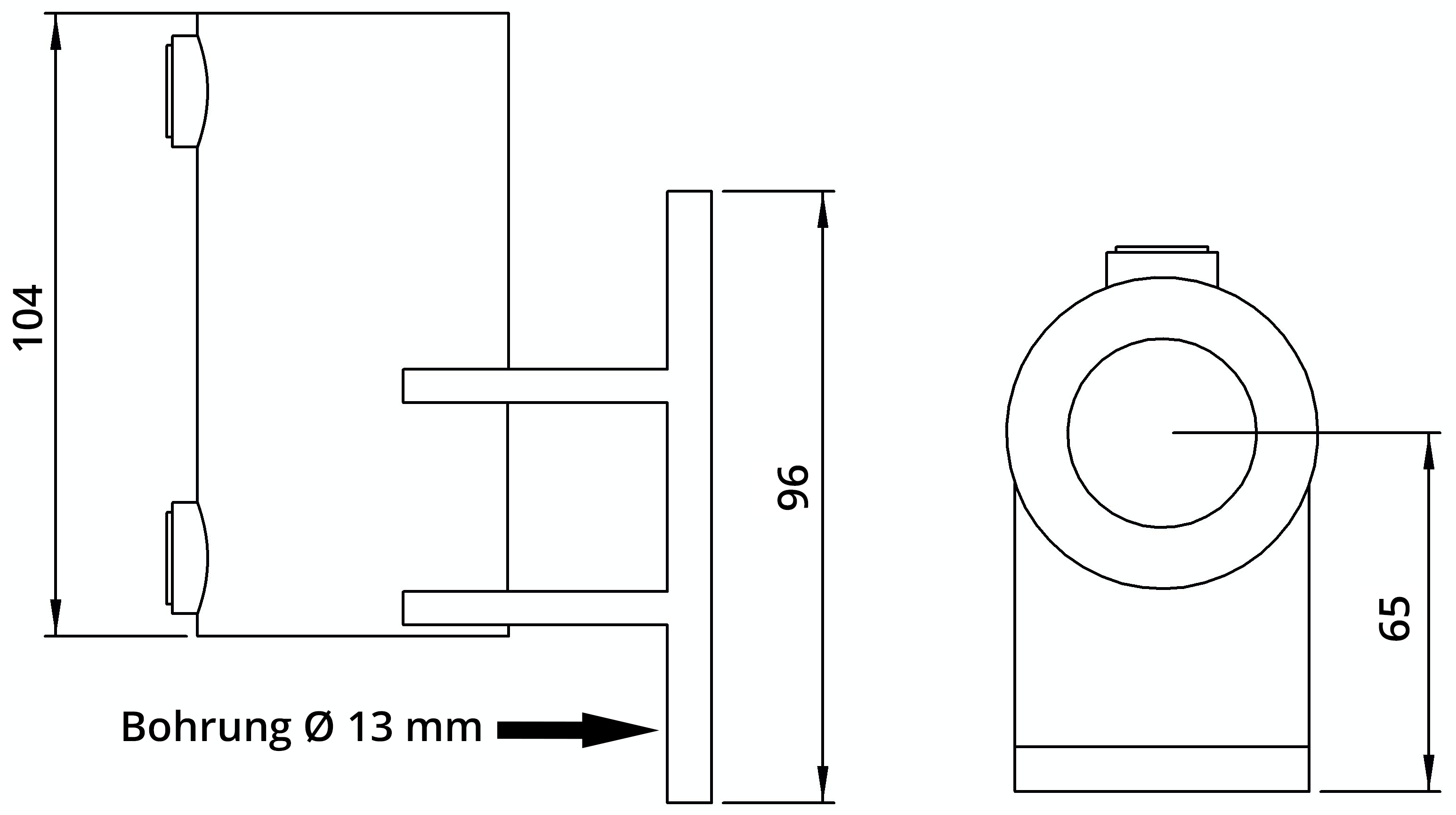 Rohrverbinder | Wandhalter Platte vertikal | 144B34 | 33,7 mm | 1" | Feuerverzinkt u. Elektrogalvanisiert