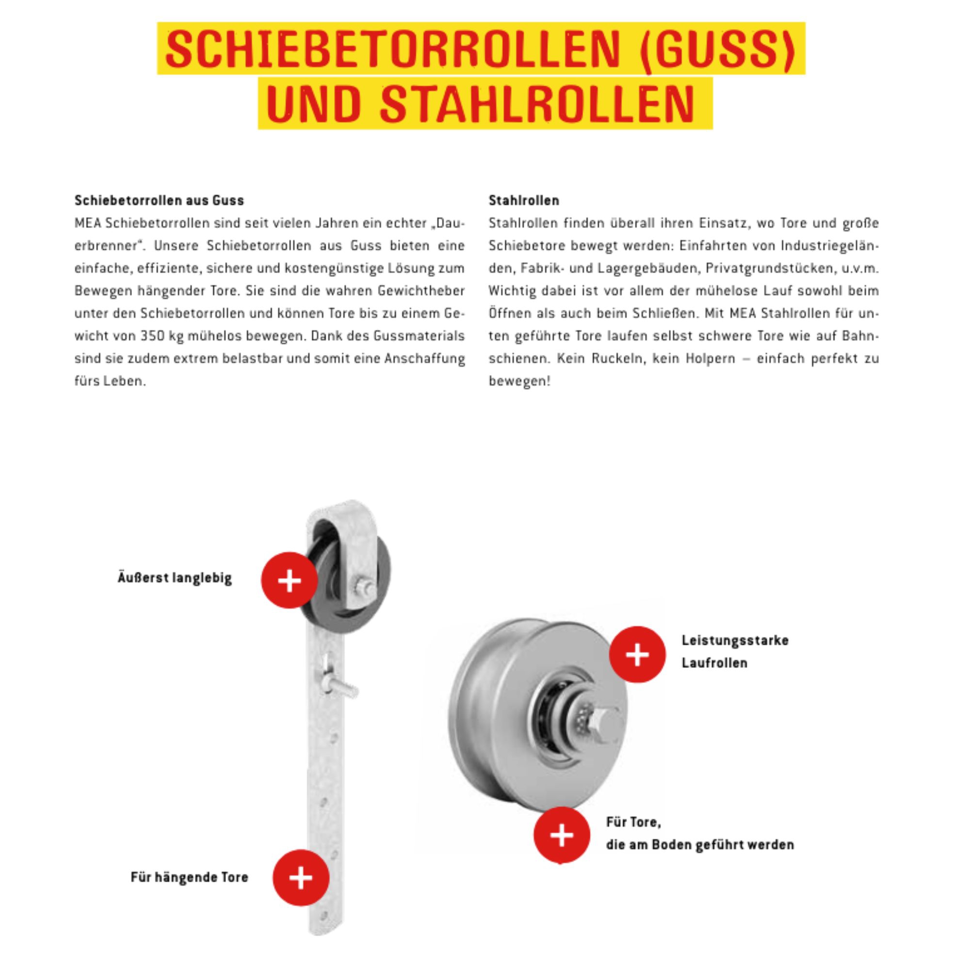 Schiebetorrolle lose, Rollen- Ø 120 mm MEA 10330455