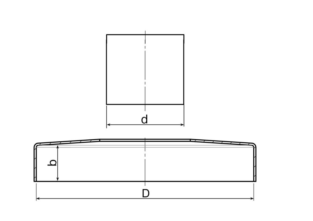 Abdeckrosette Ø 103x17 mm für Rundrohr: Ø 42,4 mm V2A