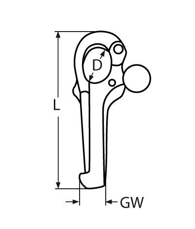 Pelikanhaken mit Innengewinde V4A M6 - VPE: 1