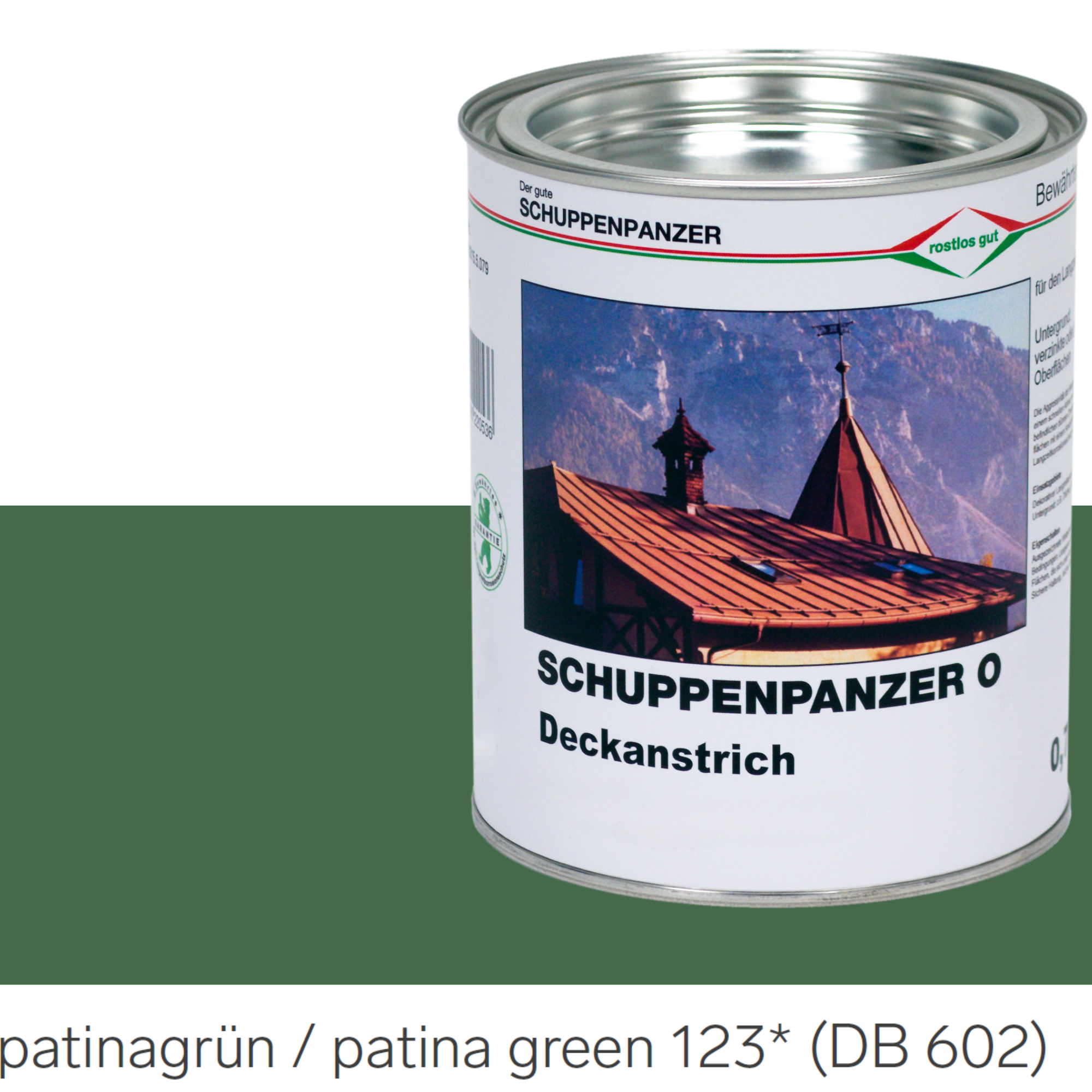 SCHUPPENPANZER-O 0609 patinagrün 750 ml für Dachflächen