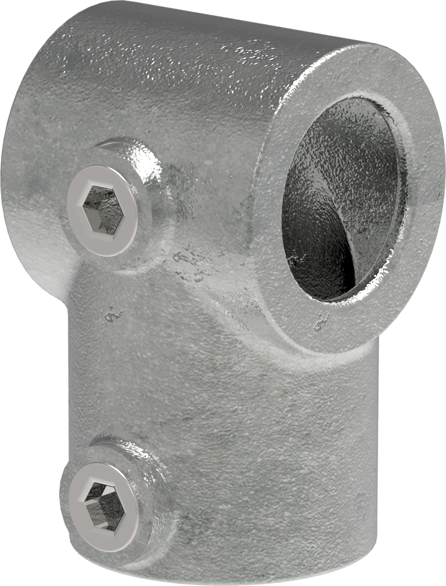 Rohrverbinder | T-Stück kurz | 101D48/C42 | 48,3 mm; 42,4 mm | 1 1/2"; 1 1/4" | Feuerverzinkt u. Elektrogalvanisiert