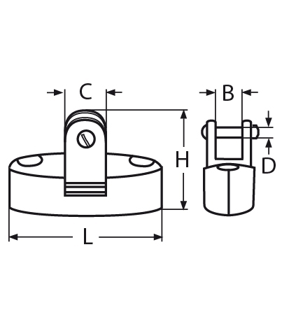 Decksgelenk | mit Gabelkopf | Höhe: 40 mm - 45 mm | V4A | VPE: 5