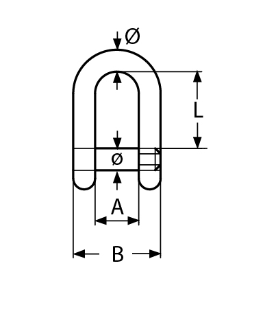 Rundschäkel | mit Innensechskant | V4A | 5 mm | VPE: 10