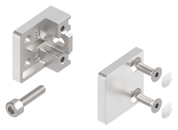 Glasklemme 30x30x18 mmØ 42,4 mm, für 6,76 mm VSG Glas