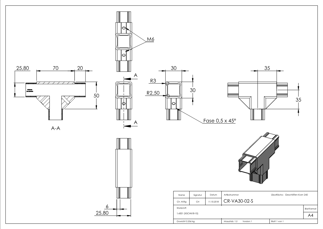 CORNECT T-Stück  Set